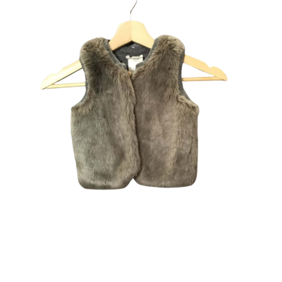 Kids Size 12-24 Months Grey Country Road Faux Fur Vest
