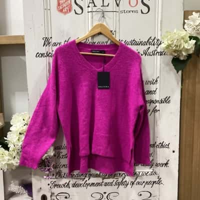 Decjuba Brand! BNWT RRP $99.95!! LONG SLEEVED ORCHID PINK LONG SLEEVE V-NECK JUMPER! Womens  Size XS V-Neck Jumper Pink  
