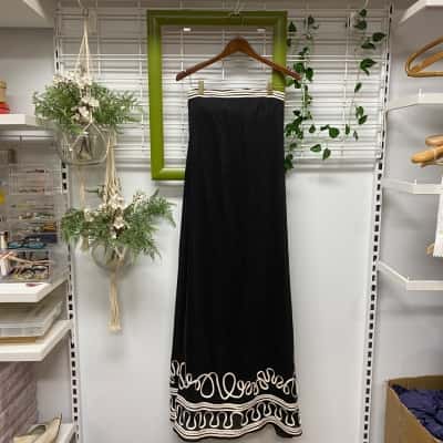 The Wolf Gang Womens Brand New with Tags Size XS Strapless Maxi Dress Black  / White 
