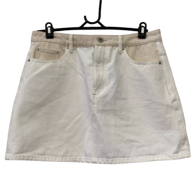 Witchery Womens  Size 12 Denim Skirt Nude / White 