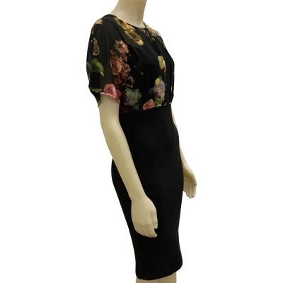 Girl In Mind Womens  Size 8 Cocktail Dress Black  / Floral 