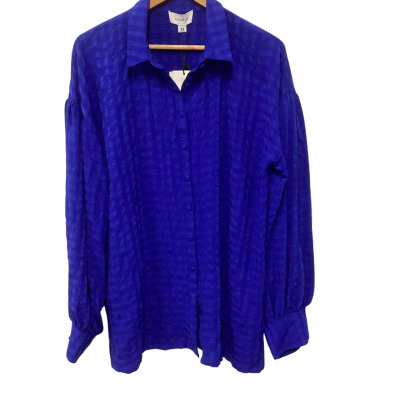 Charlo Womens  Size 14 Long Sleeve Shirt Blue 