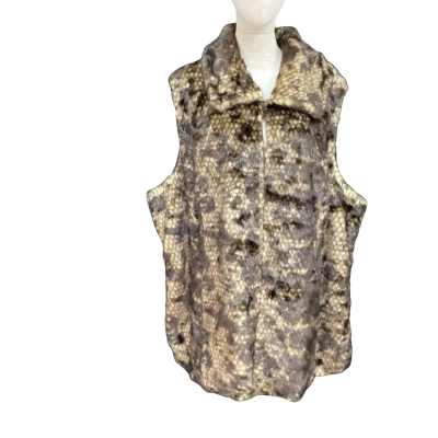Dennis Basso Vintage  Size XL Vest Jacket Black  / Brown 