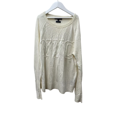 Tommy Hilfiger Mens Long Sleeve Top Cream -Size XS - 95%Cotton, 5%Cashmere