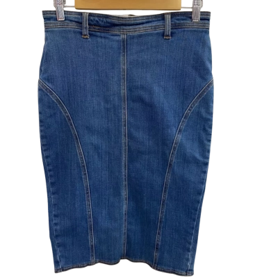 Bardot Womens Size 12 Pencil Panel SkirtNavy Blue 