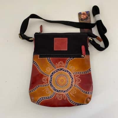 Diwana Dreaming Hand Painted Goat Leather Cross Body Bag 