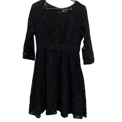  ISLA Women's  Size L Long Sleeve/ Midi / Lace Dress Black  