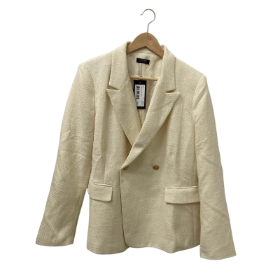 Forcast Womens  Size 14 Tweed Blazer Cream 