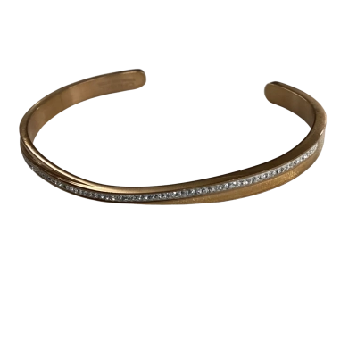 Chisel Stainless Steel Crystal Cuff Bracelet-Cuff Bangle