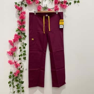 WonderWink Womens  Size XS Scrub Pants Maroon 