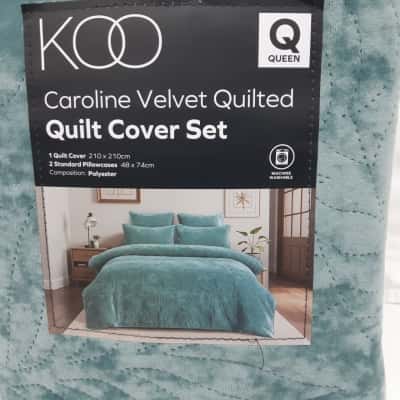 Koo Caroline Velvet Queen Quilt Cover Set