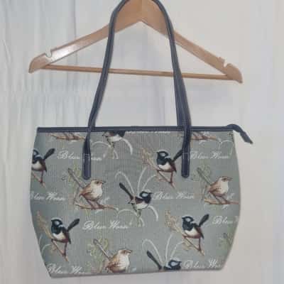  Womens Shoulder Bag Tote Australian BLUE WREN Bird Tapestry - Signare