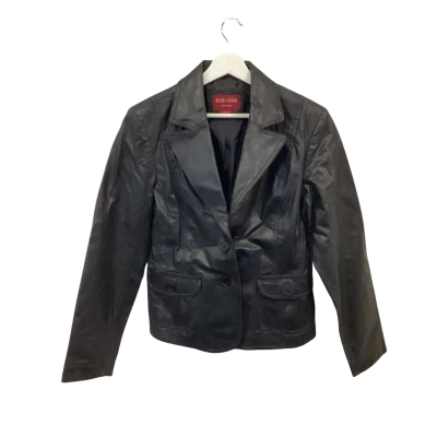 Blue Ridge Size 14 Beautiful Black Leather Jacket Like-New