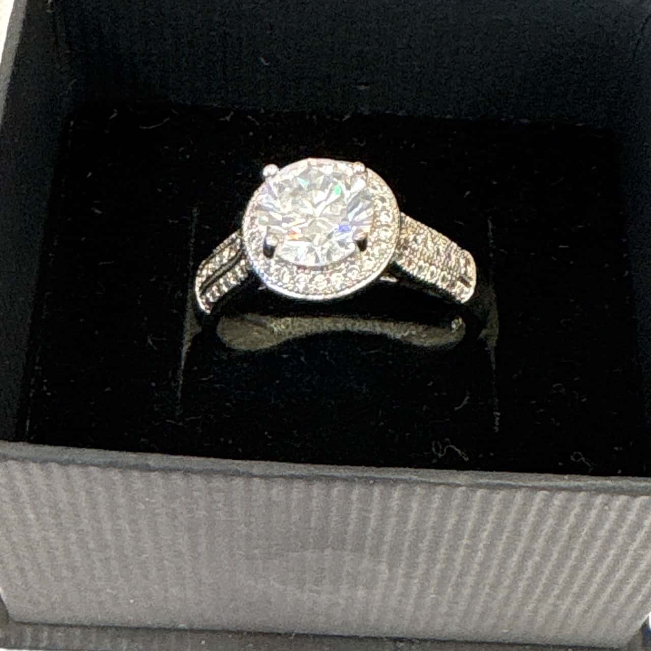Women's 925 Silver featuring a Cubic Zirconia Center Stone and Pave ...