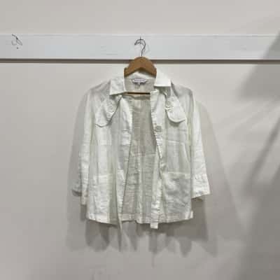 Black Pepper Womens  Size 12  Jacket White 