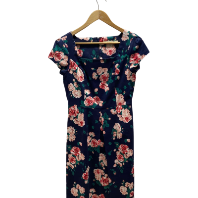 Laura Ashley Womens Size 8 Blue Floral Dress