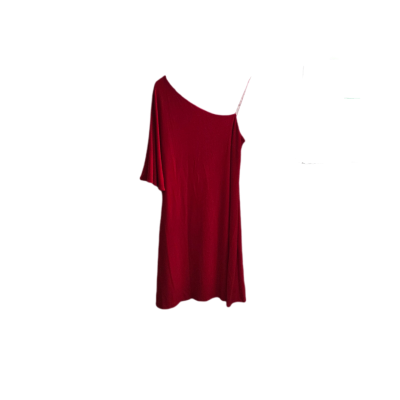 LAUREN Ralph Lauren Red One-Shoulder Asymmetric Flutter Sleeve Dress Size 10