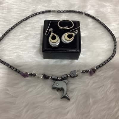  Womens Beaded Necklace / Earrings / Ring Gold / Other / Purple / Silver 