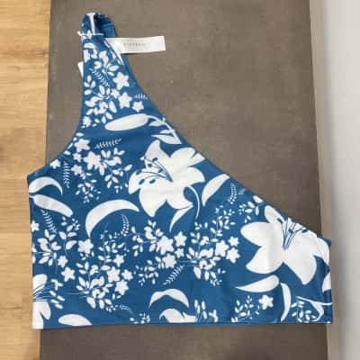 BAIIA Womens Reversible Bikini Top Size 16 Blue / Floral / White 