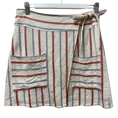Alice In The Eve Womens  Size One Size Wrap Skirt Striped - Linen/Viscose/ Cotton