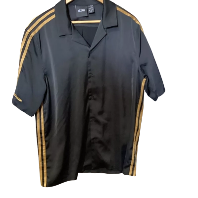 Adidas Mens  Size S Short Sleeve polo shirt Black  / Gold 