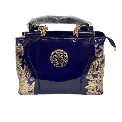 Nicole & Doris Women's Handbag Navy Blue / Gold / Silver Sequined 