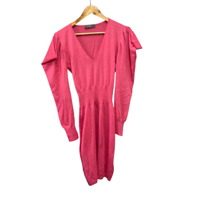 Alexander McQUEEN Womens  Size M Long Sleeve Wool Dress Pink  