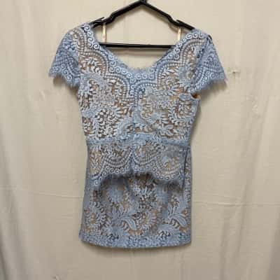 Alannah Hill Designer Walk Alone Dress Sz 8 Sky Blue