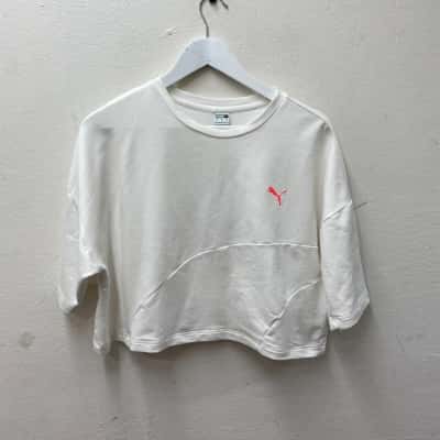 Puma Womens  Size M Crop Sweater  White 
