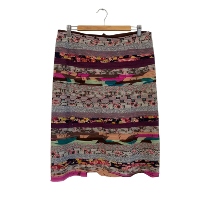 Boom Shankar Womens  Size 8 Midi Skirt / Tiered Skirt Multicoloured 