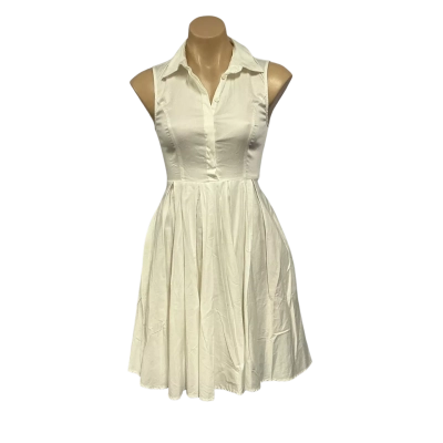Portmans Womens Size 6 White Sleeveless Mini Dress 