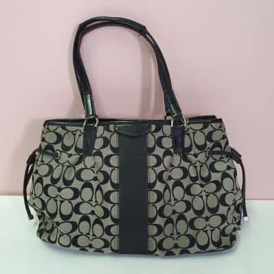 Coach Women's Brown & Black Signature Handbag