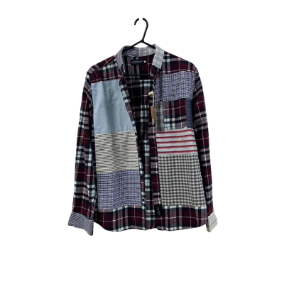 Womens Patchwork Flannel Shirt Size L