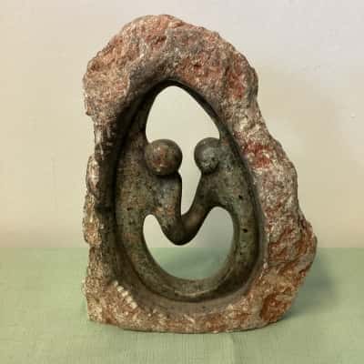 Hand-Carved Shona Stone Sculpture - "Ukama" Family Bond