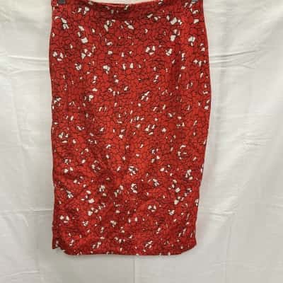 Kookai Womens  Size 38 Midi Skirt / Pencil Skirt Floral / Red 