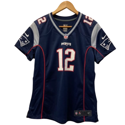 Nike Men's New England Patriots Tom Brady #12 Size L Jersey (472951-419) BLUE