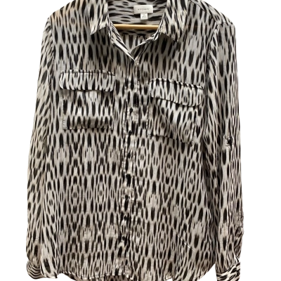 Witchery Womens  Size 14 Black Animal Print Shirt