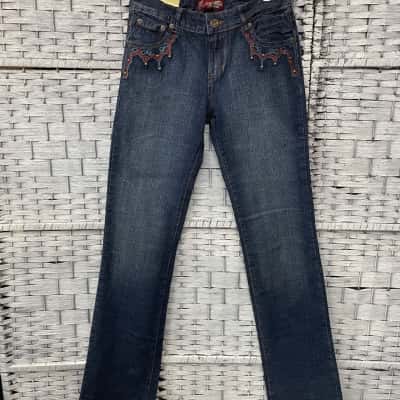  Long Chang Womens  Size 27 Straight Leg Jeans Blue 