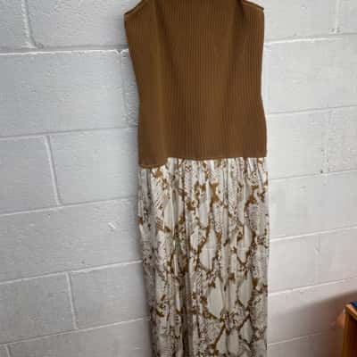 Sass & Bide Womens Size 14 Jumpsuit Brown / White 