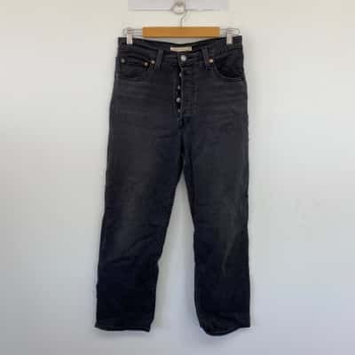 Levi Strauss & Co. Washed Black Ribcage Straight Ankle Jeans Size 29 