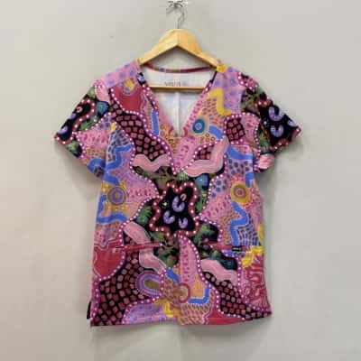  Womens  Size S Short Sleeve Scrubs Multicoloured 