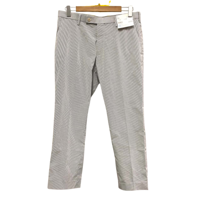 BNWT Uniqlo Women’s Size 10, 32W x 34L, Grey Striped, Slim-Fit, Tapered Pants