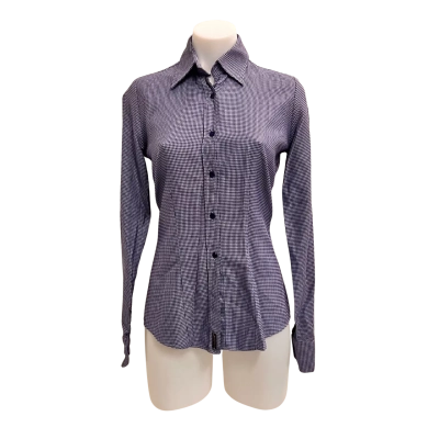 Ted Baker Womens  Size 10 Button Up Top / Long Sleeve Shirt Blue / Checked 
