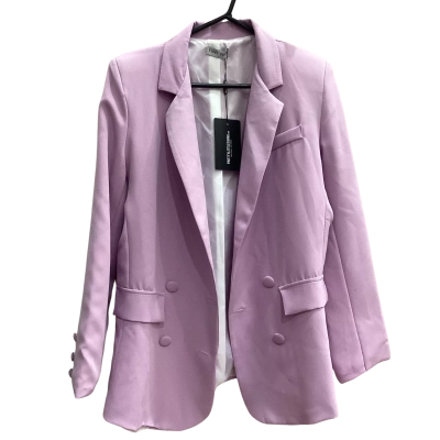 Pretty Little Thing Womens Size L Lilac Double Breasted Pocket Setail Woven Blazer 