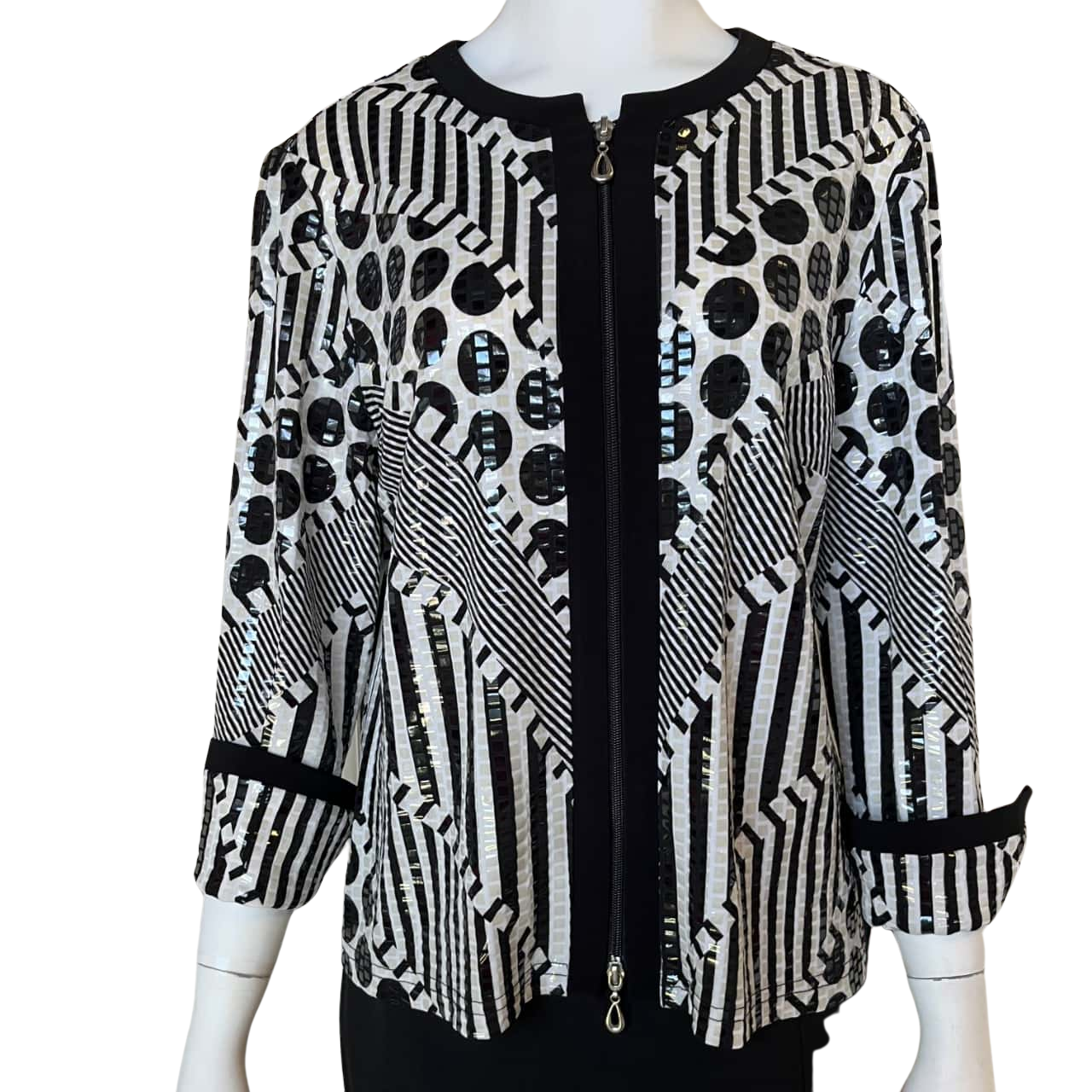 joseph-ribkoff-vintage-womens-size-12-zip-through-blouse-s-used-as