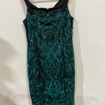 Mei Mei Sequin Dress  Womens  Size 20 Black  / Green RRP$110.00