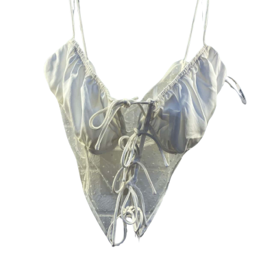  Womens  Size 12 Party Top White 