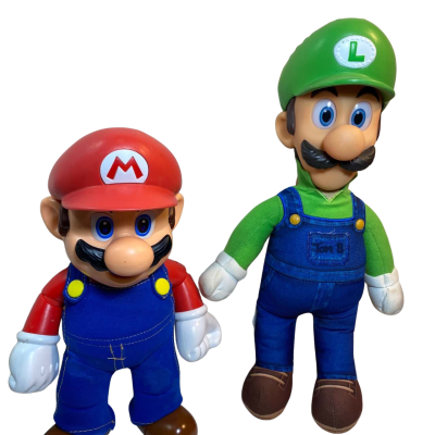 The Super Mario Bros Movie Poseable Plush Figure Nintendo Mario/Luigi Set INHAND