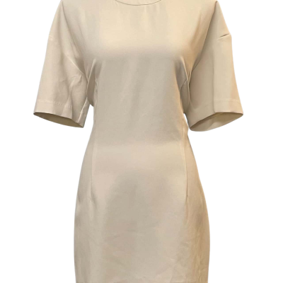 HENNE Womens Size 16 Formal Dress / Short Sleeve Dress  Cream / White 