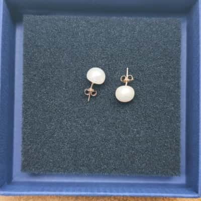  Womens Earrings 9ct Pearl Earring Studs 